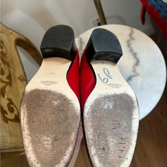 BALLY Red Patent Leather Civitanova Heeled Loafer SZ 39.5 EU US 9  Made In Italy - Picture 4 of 9